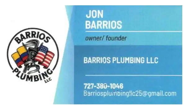 Barrios Plumbing business card