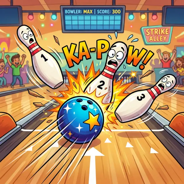 Blowing Pins cartoon