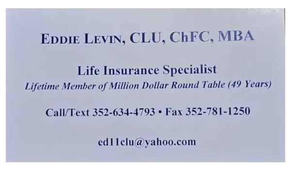 Eddie Levin Life Insurance Specialist