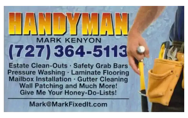 Handyman Mark Kenyon business card
