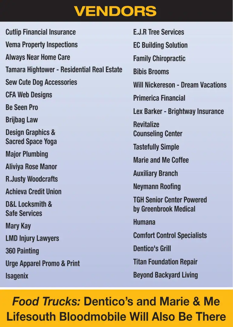 Expo list of vendors image