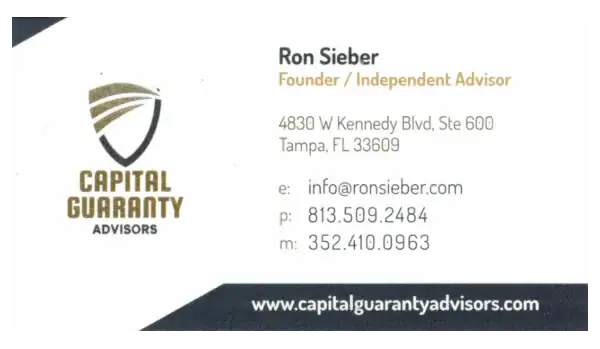 Ron Sieber with Capital Guaranty Advisors