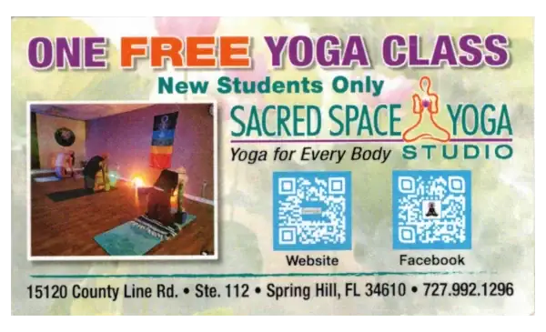 Sacred Space Yoga business card