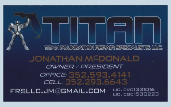 Titan Foundation business card