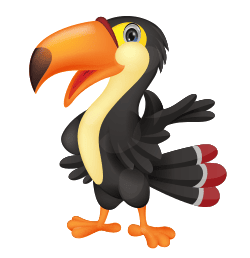 Tucan bird Mascot for the Fruit Loops